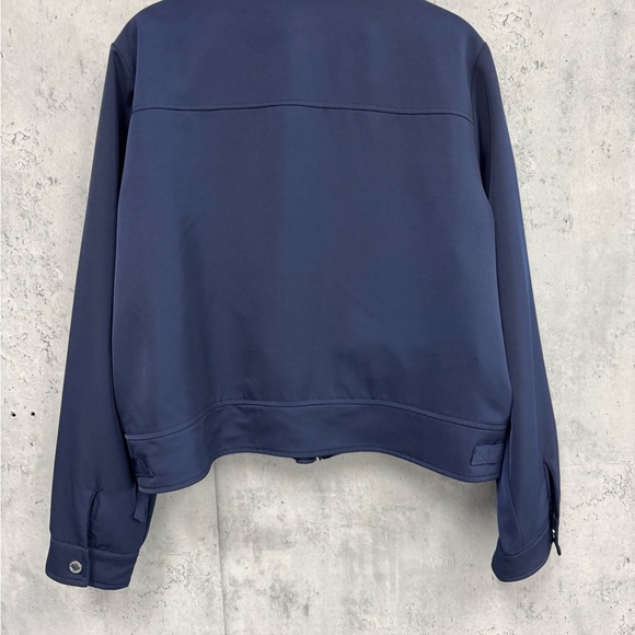 Calvin Klein Women's Silver Hardwear Crepe Zip Front Pockets Jacket - Picture 6 of 6